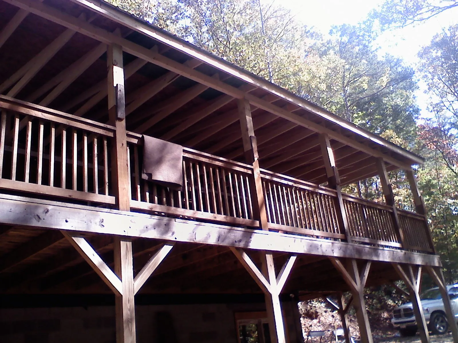 Timber framing under a new elevated porch and deck — Roof Leak Repair in Haymarket by Roofing Brothers